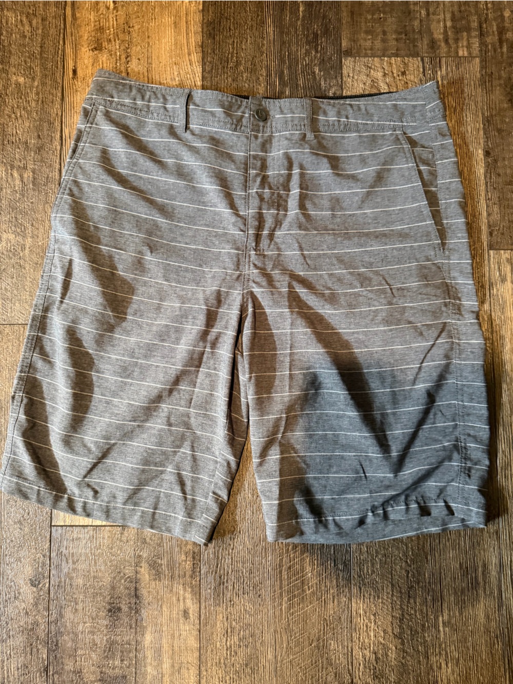 Goodfellow & Co Men’s 33 Gray Striped Hybrid Board Shorts Swim Chino